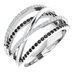 14K White 1/2 CTW Natural Black & White Diamond Ring 